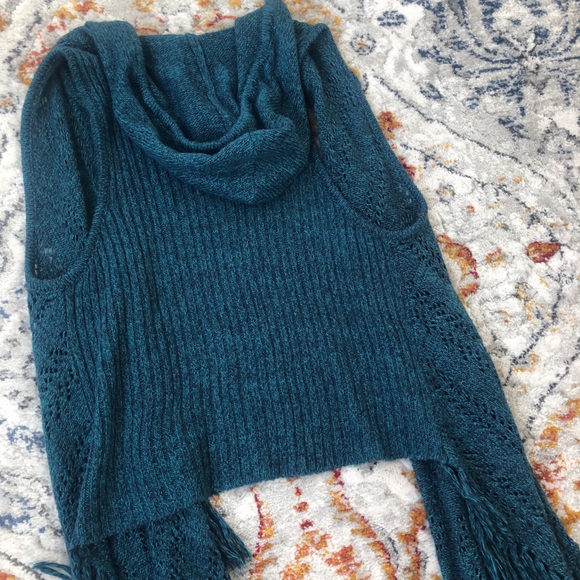 Teal Cardigan Vest - Picture 9 of 13